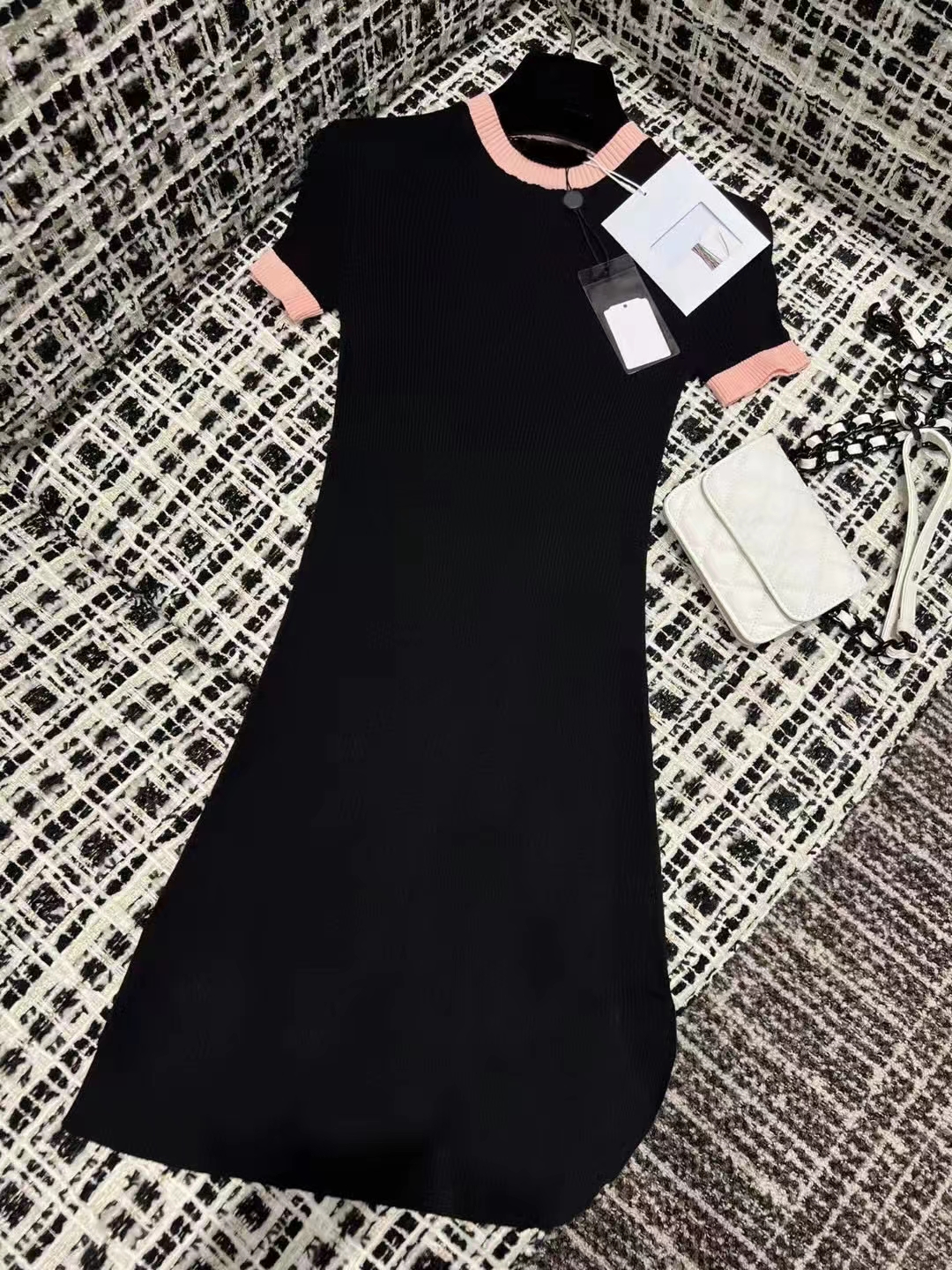 

Chan 2022 Spring Summer New Fashion Sexy Logo Knitted Dress Autumn Women's Dress High-end Brand Clothing Valentine's Day Birthday Christmas Thanksgiving Day, Black