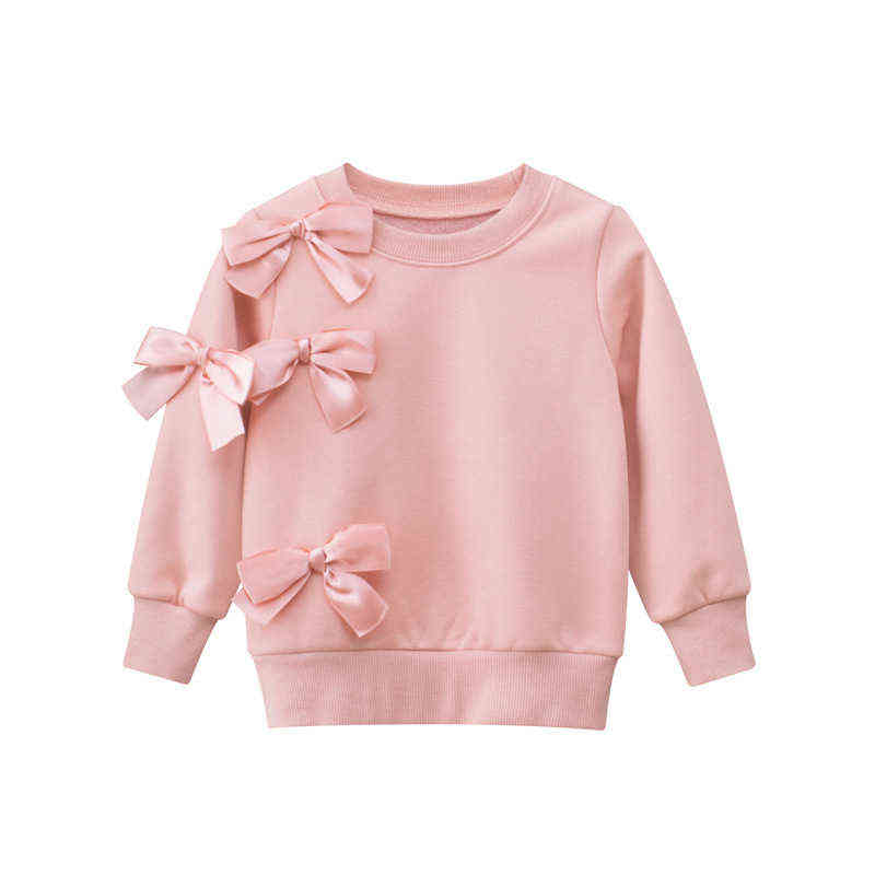

Girls Spring Outfits Long Sleeve Fashion Cloths Pink Shirt Tops Children Pullover T Shirt Solid T-SHIRT L220715