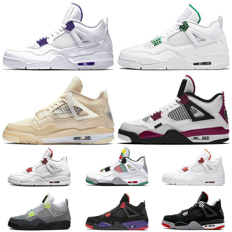 

Top Travis Scotts sail Jorden 4 4s Basketball Shoes Jumpman Jodan Court Purple womens Mens Raptors Orange Metallic Neon, 38 pale citron 36-47