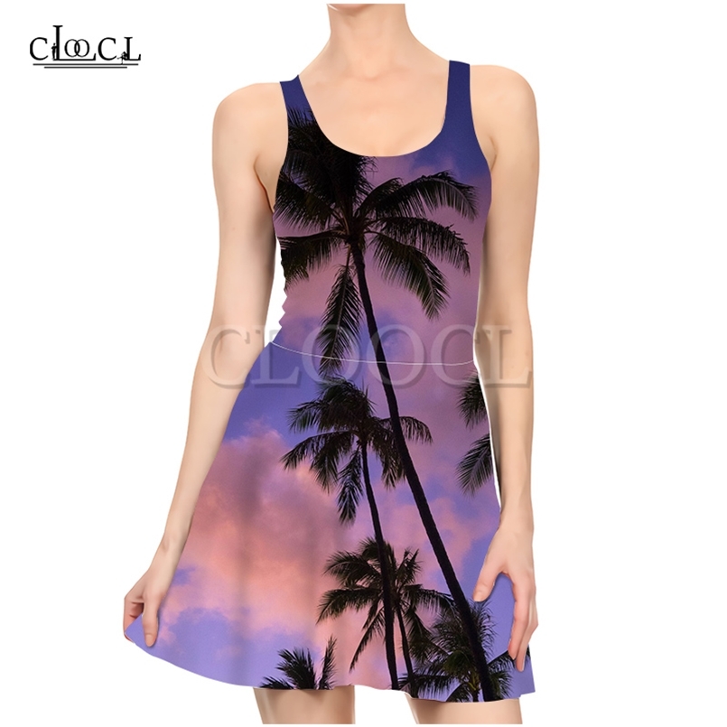 

Sandy Beach Women 3D Print Harajuku Gown Palm Tree Sun Leisure Party Sexy Fashion Summer Woman Clothing Hip Dress 220617, Dress women
