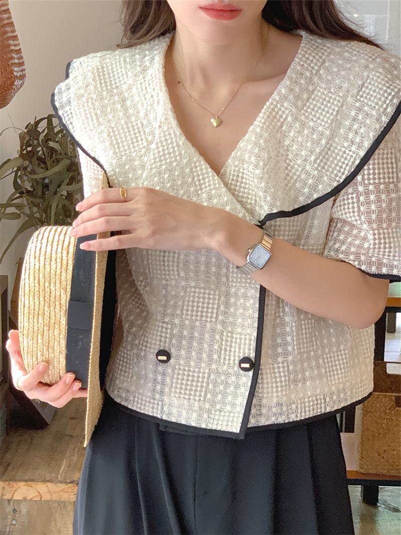 

Women's Blouses & Shirts HziriP Korea Women Lace Stylish Office Lady Work Wear 2022 Coats Summer Streetwear Slim Fashion Elegant TopsWomen's, Photo color