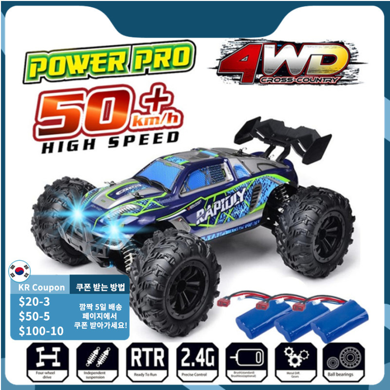 4x4 With LED Headlight Rock Crawler 50KM High Speed Drift Off Road Remote Control Monster Truck Rc Car Toys-image-777594761