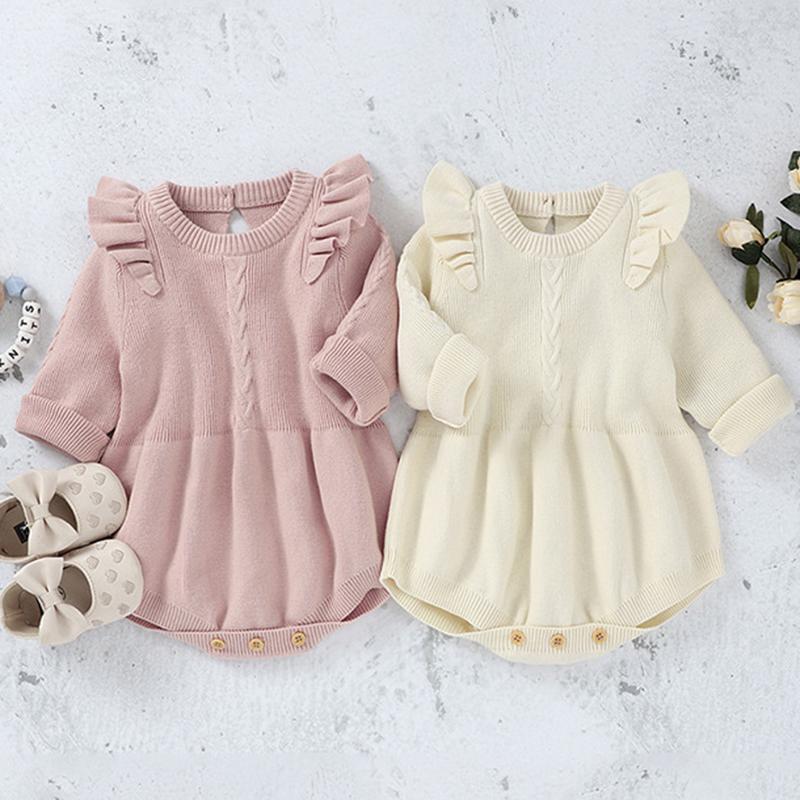 

Jumpsuits Autumn Baby Boys Girls Sleeve Rompers Clothes Infant Boy Girl Kids Knitting Long Pure Color RompersJumpsuits JumpsuitsJumpsuits, 82w288 gray