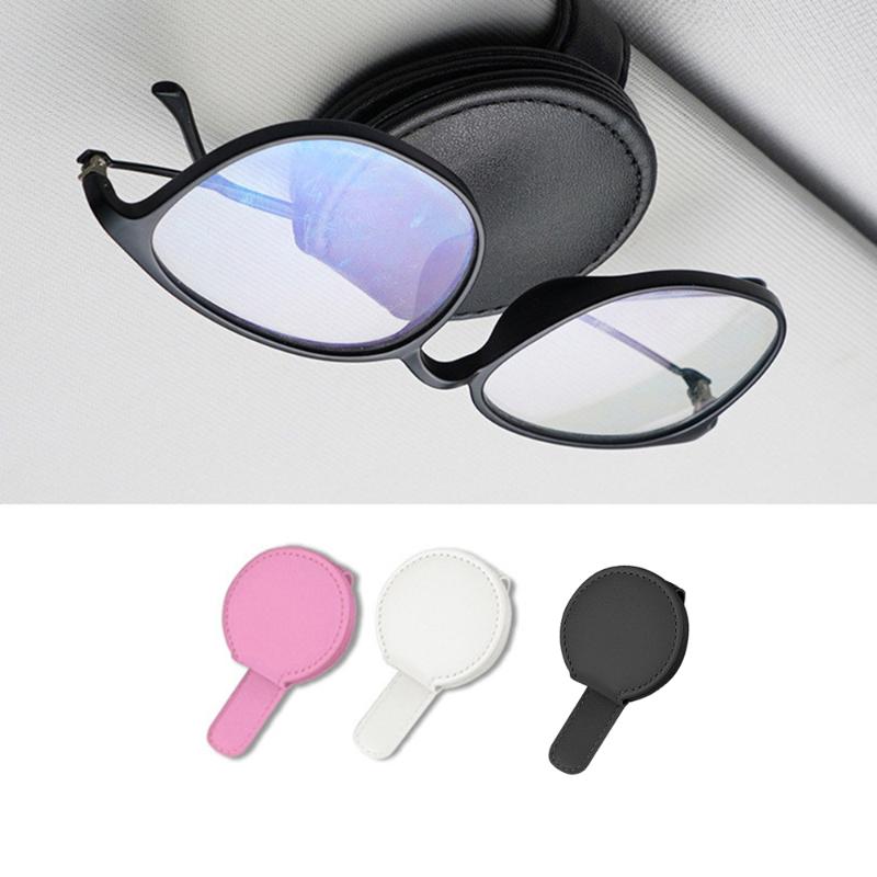 

Fashion Sunglasses Frames Car Sun Visor Glasses Holder Leather Multi-function Bill Card Box