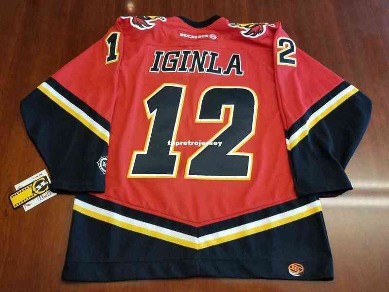 

Shirts Custom Jarome Iginla Vintage Koho Hockey Jersey Red New Mens Retro Jerseys