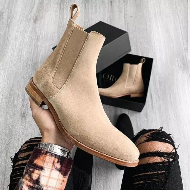 

Lovers Men Women Chelsea Boots Faux Suede High Top Low Heel Solid Color Ankle Comfortable Fashion Classic Business Official Boots CP196, Clear