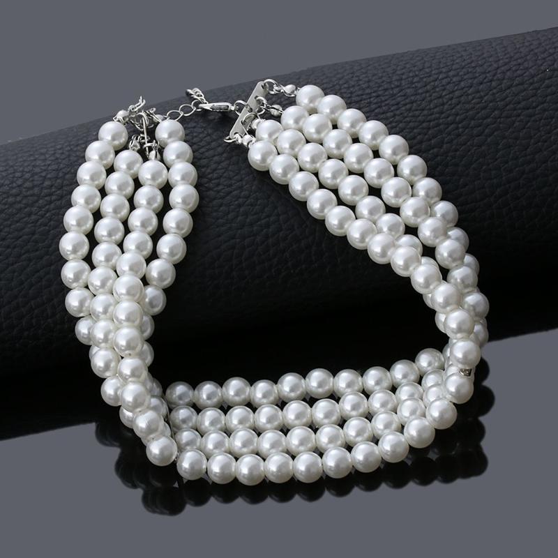 

Chokers Gifts Charm Jewelry Women Pearl Choker Beads Pendant Multi-layerChokers