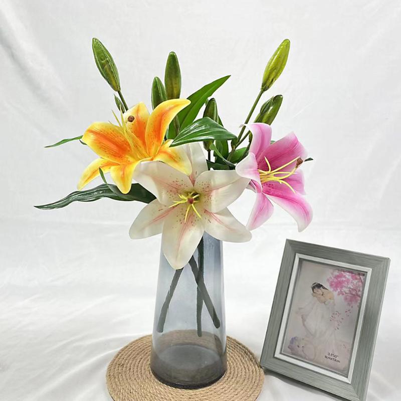 

Decorative Flowers & Wreaths Artificial Lily Bouquet Simulation Sayuri 40CM Table Floristry DIY Home Widding Decoration