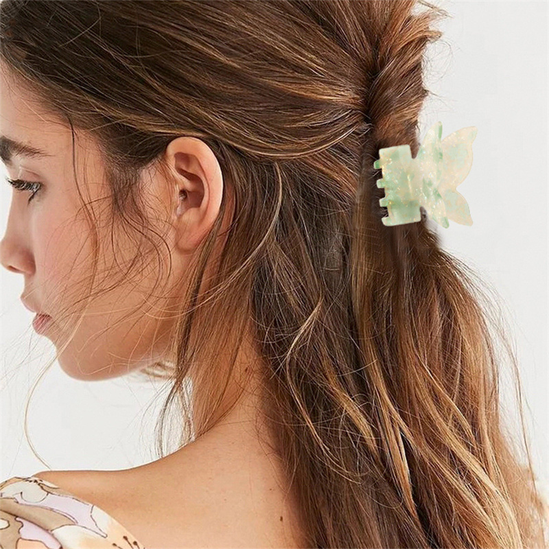 

Yamog Women Medium Size Color Butterfly Shape Hair Clamp Acetic Acid Animal Ponytail Hair Clips Claw Girls Bath Scrunchies Hairpins Head Accessories Length 7.5 CM