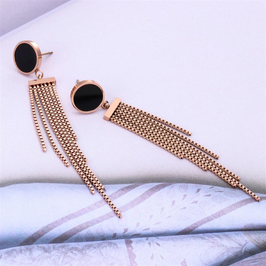 High Quality Luxury Style Women Fashion Tassel Stud 316L Stainless Steel Love Gifts Designer Jewelry Engagement Earrings Whole290p