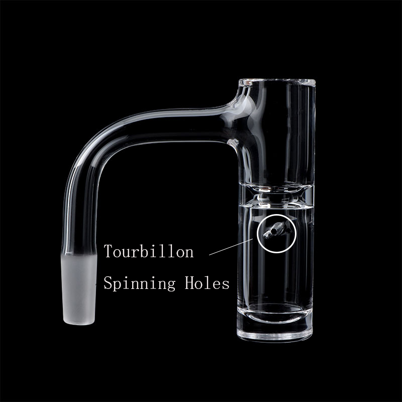 

Full Weld Beveled Edge Smoking Quartz Banger With 2pcs Tourbillon/Spinning Air Holes 10mm 14mm 18mm Seamless Bangers Nails For Glass Bongs Dab Rigs