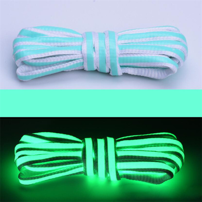 

120cm High-bright Flat Reflective Shoelaces Luminous Glow in the Dark Shoe Strings Sneakers Boot Safety Shoe Lace Adult Children