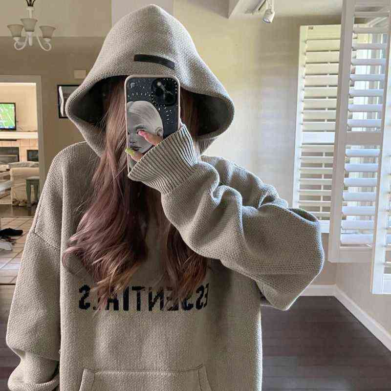 

Designer Hooded Sweaters Fog FearofGod Double Thread Essentials American High Street Loose Hooded Sweater, Fog hooded sweater black