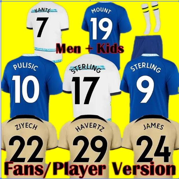 

Soccer Jersey 22 23 STERLING CFC Player Version Fans Special Champions PULISIC MOUNT Pre Match HAVERTZ ZIYECH CHILWELL 2023 football shirt WERNER kits KANTE AA, Third