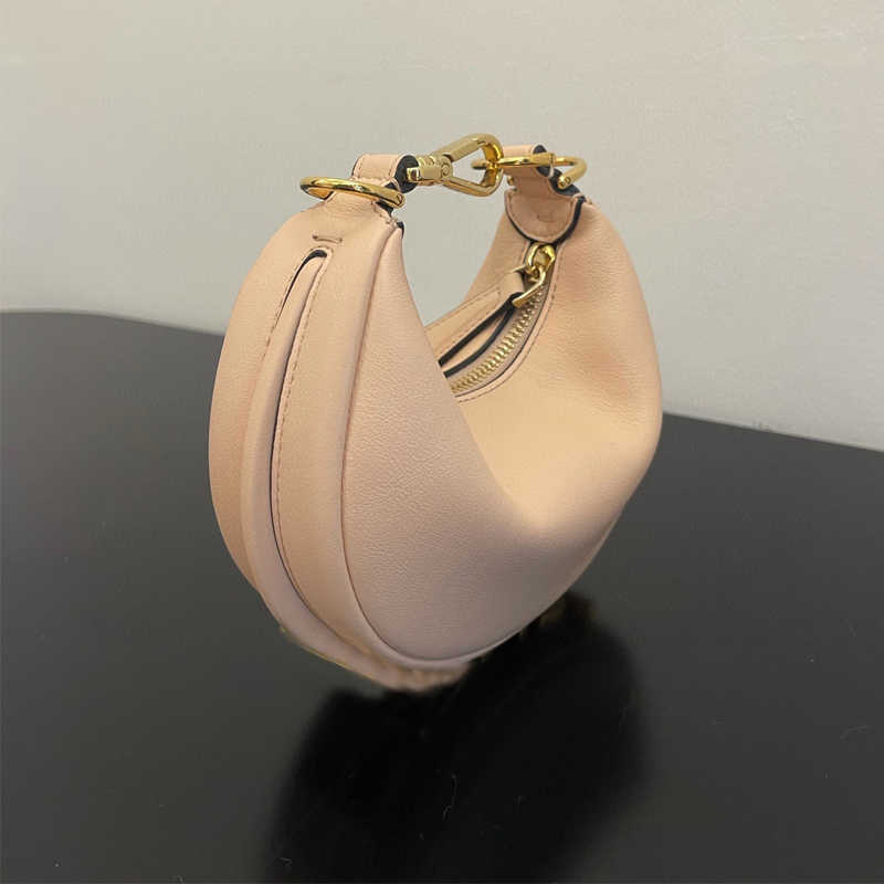 

Crescent Shoulder Sling Bag Wallet Purse Women Underarm Bags Letter Handbag Half Moon Pouch Ladies Genuine Leather Handbags Metal Letters, Original box