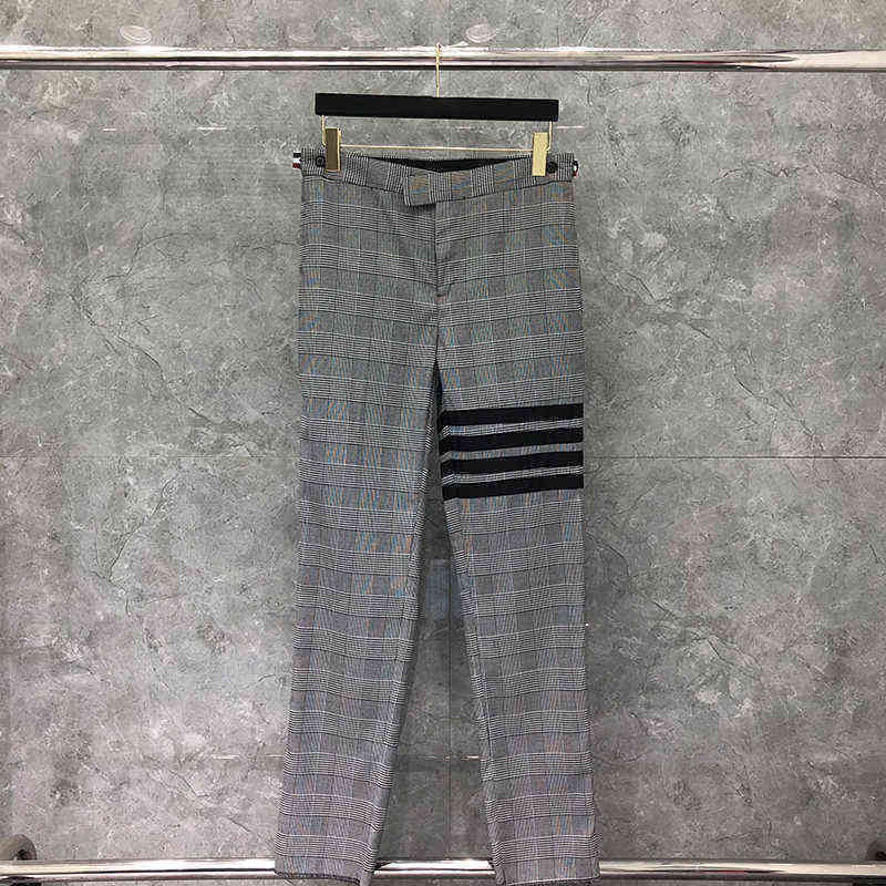 

TB THOM Houndstooth Pants Men Casual Wool Suit Pants Business Striped Spring And Autumn Formal Trousers Pants ins For Men, Grey