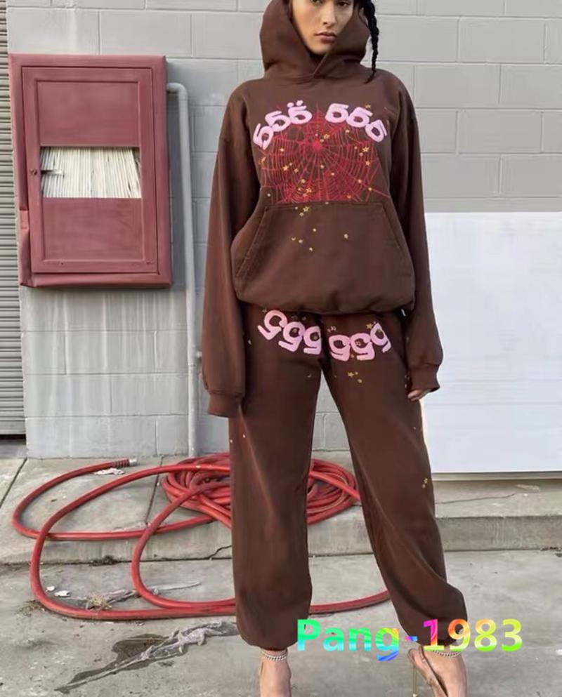 

Men' Pants Brown Sp5der 555555 Sweatpants Men Women Hip Hop Terry Young Thug High Street Trousers Inside Printed TagMen, Black