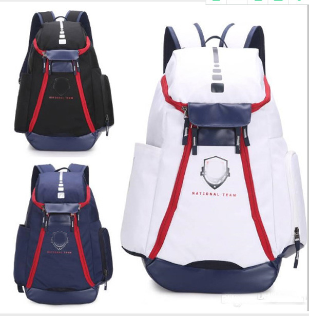 

Team USA Basketball Bag Elite Pro Backpack student computer bag Sports accessory knapsack Junior Black White Training Bags outdoor back pack Schoolbag, Customize