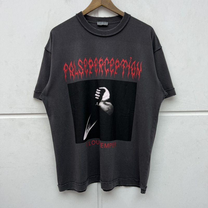 T shirt Tee Vintage Hip Hop Top Quality Printed Men Cotton Tees Tops Casual Short Sleeve Real pics