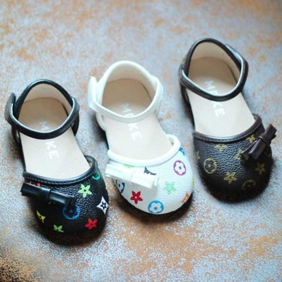 

2022 Retro Fashion 2 Parts Summer Loafers Princess Bow Party Shoes for Infants Toddler Little Big Girls PU Leather Sandals Casual Sneaker Flat Slide T38FXU8, Black