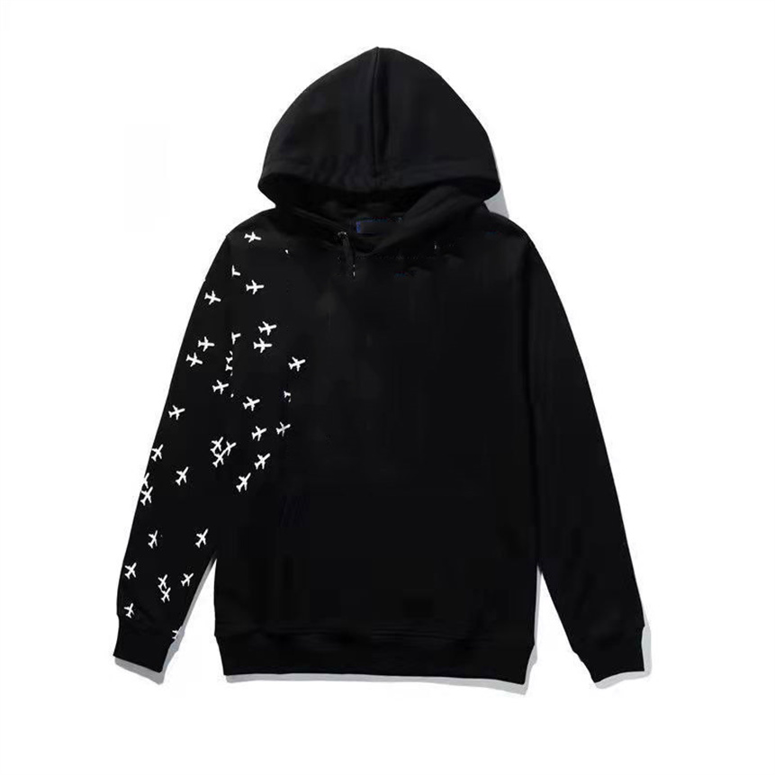 

Top Quality men's black Hoodies designer Sweatshirts aircraft print men hoodie embroidery letter casual Pullover Sweatshirt autumn fashion sweater, Ivory