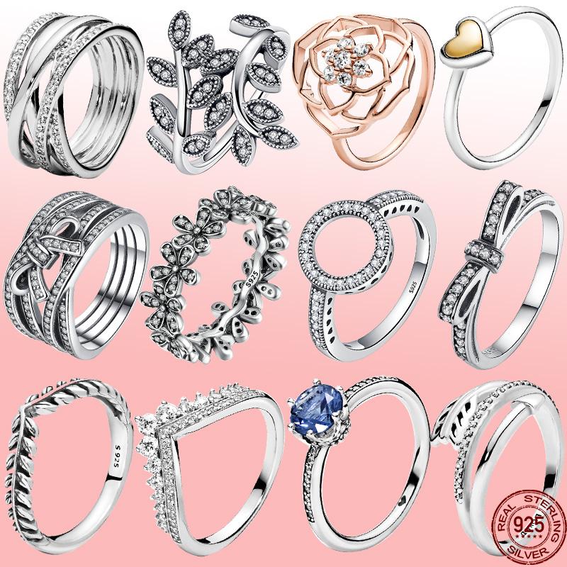 

Cluster Rings 925 Sterling Silver For Women Brilliant Polished Line Ring Making Jewelry Gift Party Engagement CMR043