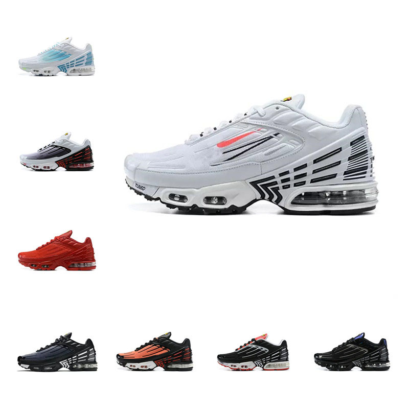 High Quality Cushion Air Running Shoes Fashion Men Women Triple White Black Tuned Max Plus 3 III Laser Blue Purple Walking Outdoor Hiking Sports Tra