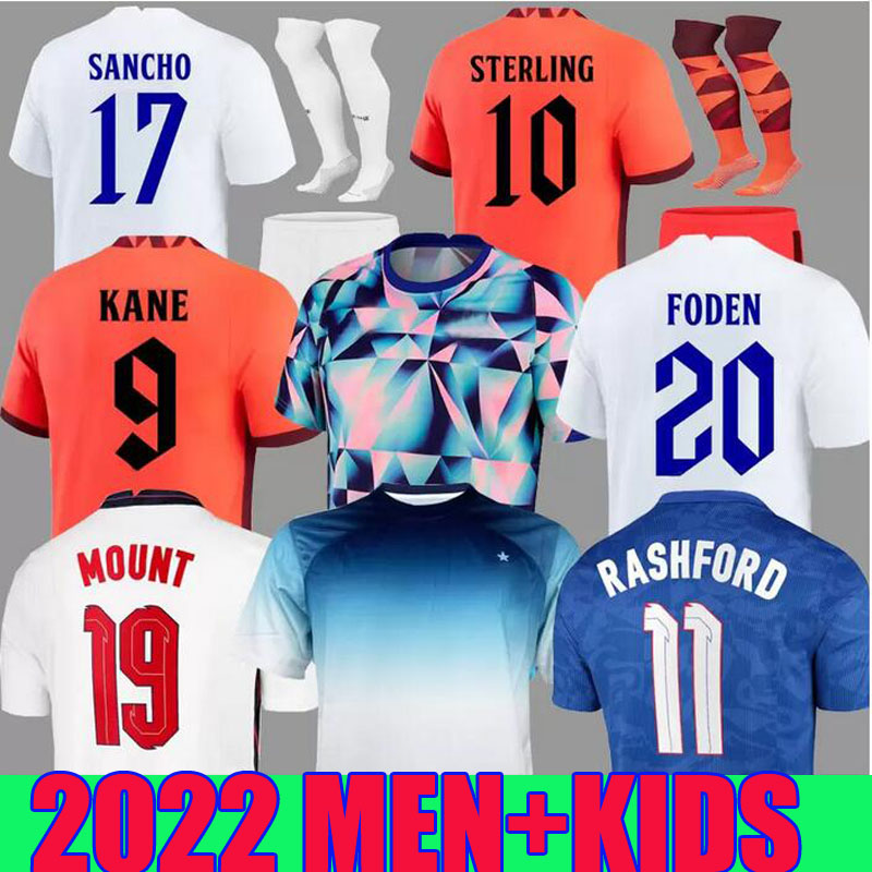 

Angleterre FODEN soccer jerseys 2022 KANE STERLING GREALISH RASHFORD MOUNT BELLINGHAM SANCHO 22 23 national Football shirt men kids kit uniform ENGlANDS, Home 2