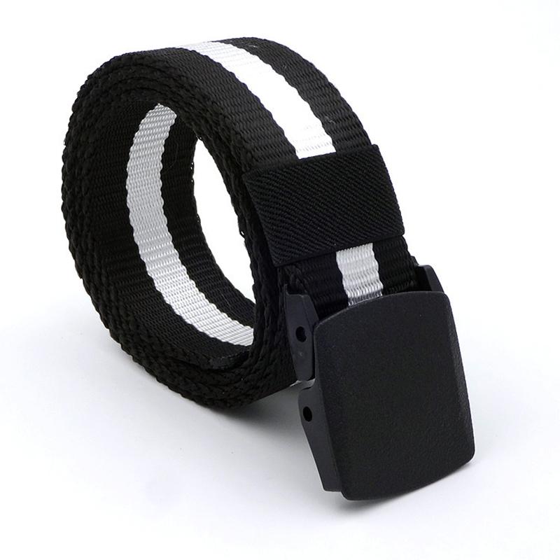 

Belts Men's Black Nylon Belt Fashion Outdoor Plastic Steel Automatic Buckle Canvas Casual Pants Cool Wild Luxury Waist BeltsBelts