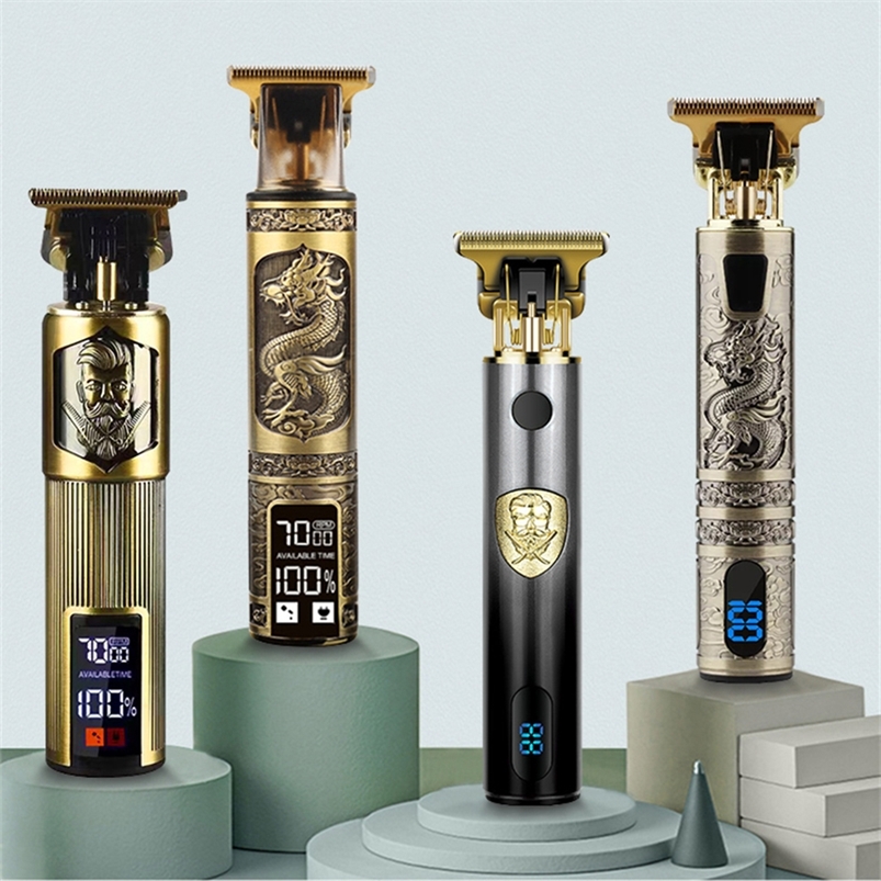 

Barber T9 Retro Men's Barber USB Rechargeable Electric Beard Shaver Precision Trimmer for Men Hair Clipper Professional Shaving 220624