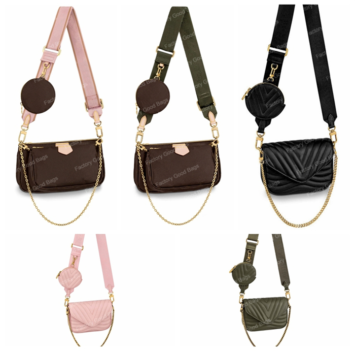

Multi pochette Designer shoulder bag purse Women Cross body bags crossbody bag High Quality Classic ladies pochettes NEW WAVE 3 Piece Set, Random card holder
