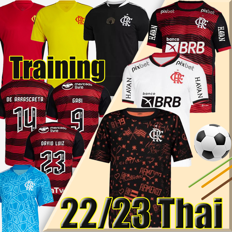 

Flamengo soccer jerseys 2022 2023 fans player version David Luiz DIEGO E.RIBEIRO GABI 22/23 football shirts Thiago Maia PEDRO DE ARRASCAETA men women kids kit Training, 22-23 home