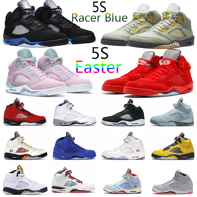 

Jumpman 5 5s mens basketball shoes Racer Blue Easter Concord Oreo Red Suede Sail Metallic Fire Red Moonlight White Coment men trainer sports sneakers, 26