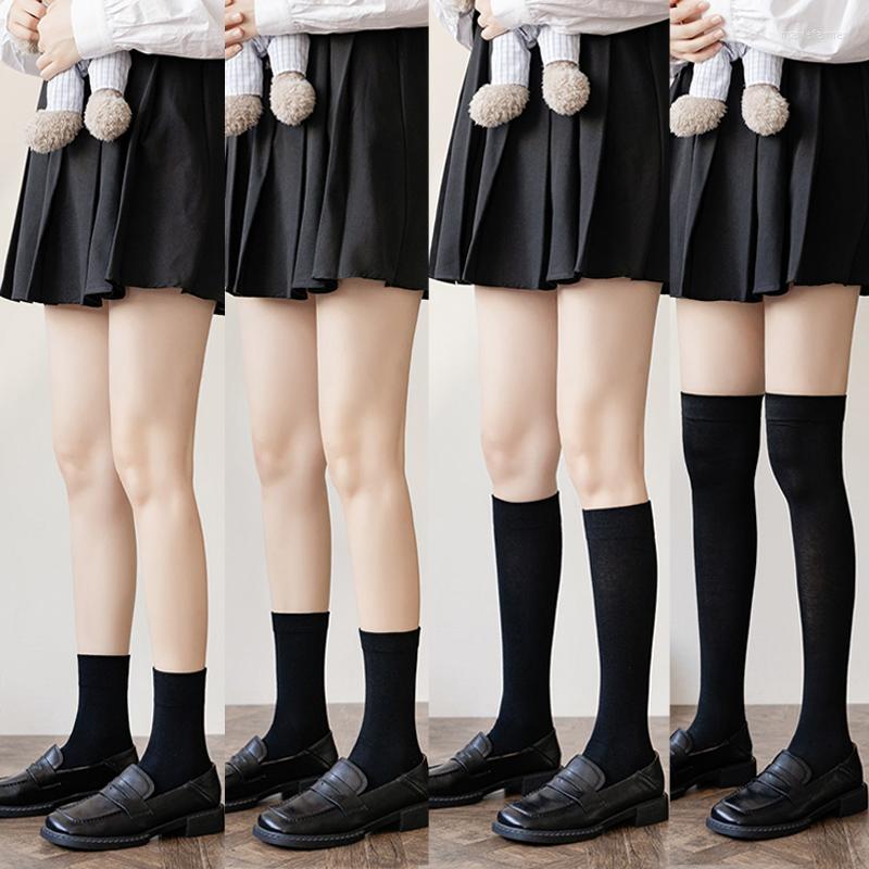 

Socks & Hosiery Women Lolita Cute Black White Velvet Short/Middle/Long JK Solid Knee High Kawaii Cosplay Sexy Nylon StockingsSocks, Short black