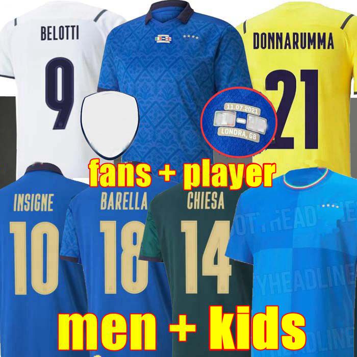 

Italia FANS Player 2022 2021 BONUCCI soccer Jerse JORGINHO INSIGNE VERRATTI men kids FOOTBALL SHIRTS CHIESA BARELLA SPINAZZOLA finals CHIELLINI Donnarumma ItalyS, Away adult world patch