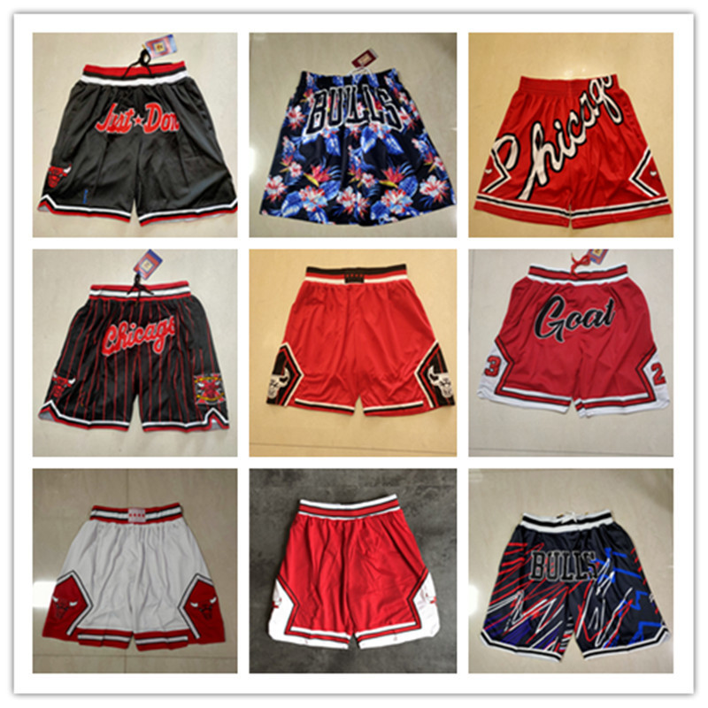 

Chicago''Bulls''men Throwback Basketball Shorts pocket red black, Color