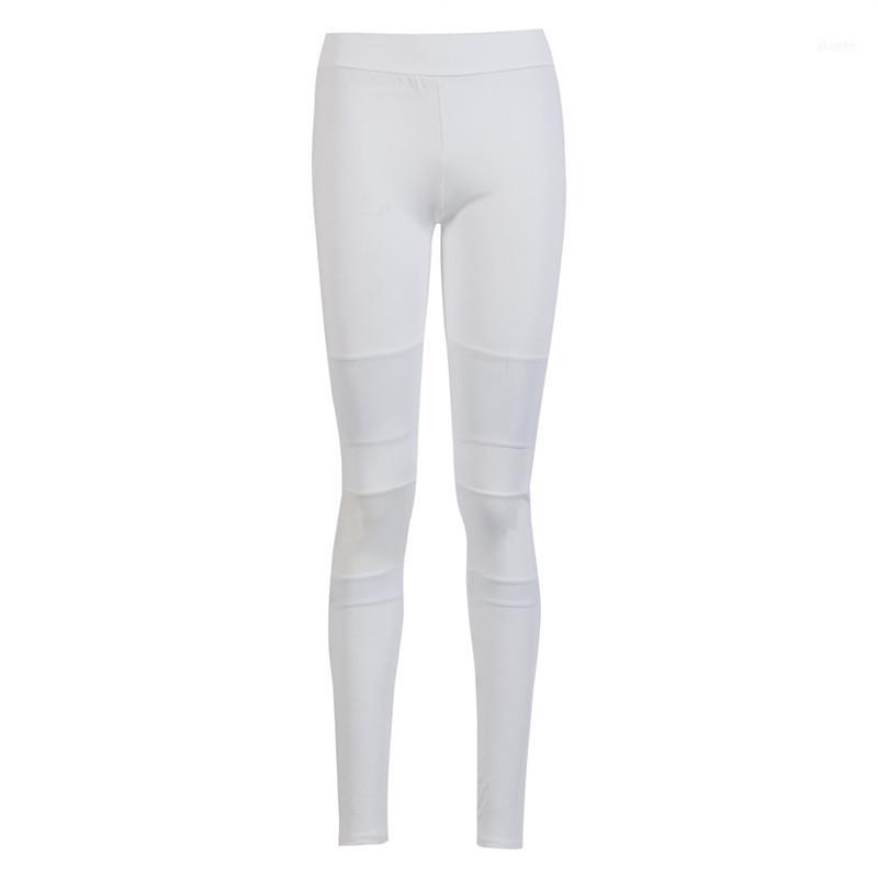 

Women' Leggings Fashion Womens Ladies High Waisted Fitness Workout Casual Long Mesh Patchwork Skinny Pants Trousers, White
