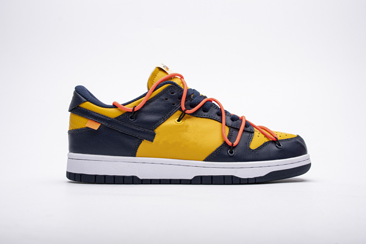 Chaussures pour hommes Dnks Low 0ff Blanc/UNIVERSITY GOLD Chaussure de basket-ball de qualité supérieure Baskets de sport en cuir véritable Coule