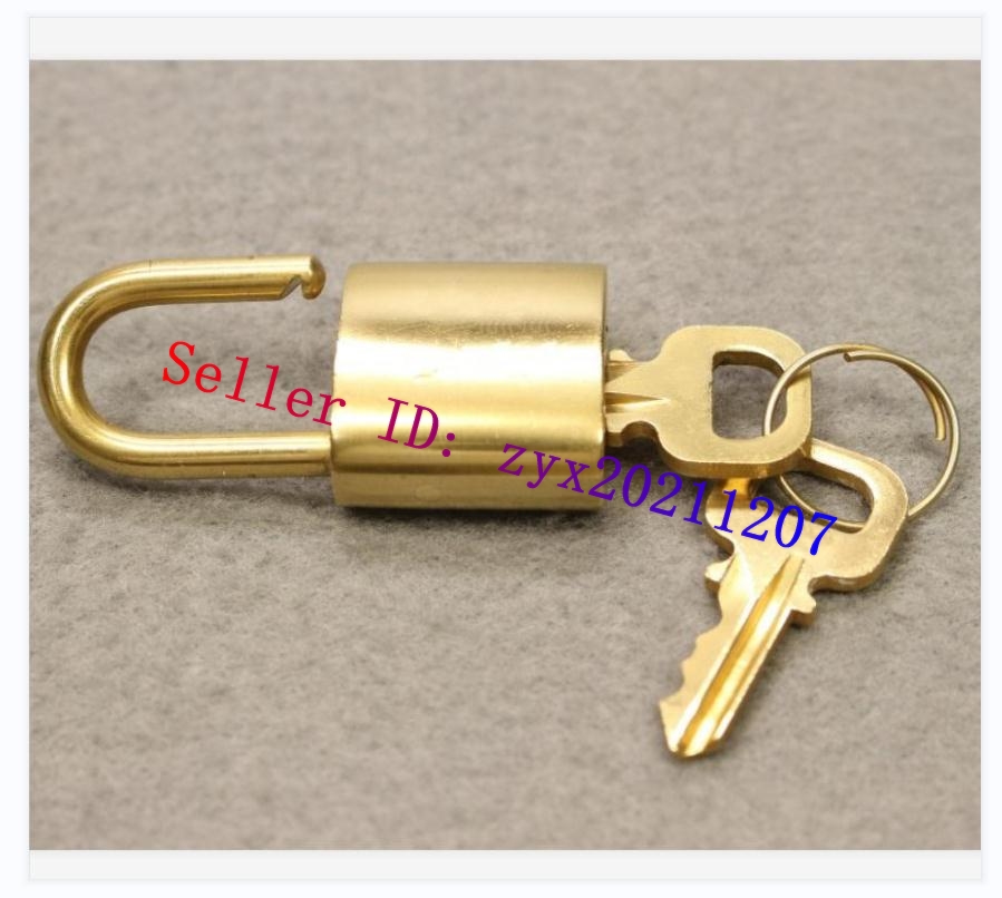 

Top Grade Bag Parts 1 Lock 2 Key Matt Brushed Golden Padlock For Lady Designer Handbag Women Duffle Purse Travel Luggage Also As Necklace Pendant Charm #318