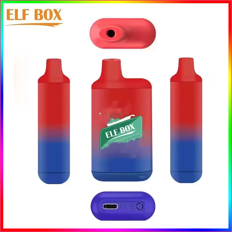 

Original ELF BOX 5000 Puffs Disposable Vape Pen E Cigarette With 0% 2% 3% 5% Rechargeable 650mAh Battery Mesh Coil 12ml Prefilled Pod Puff Kit