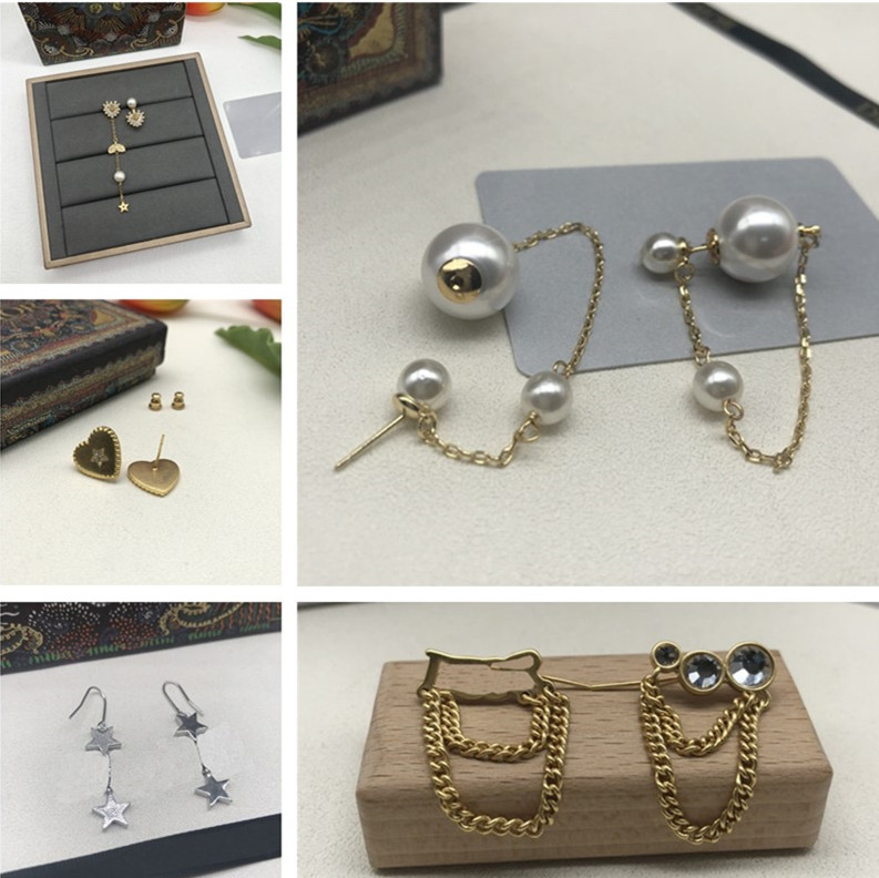 

Newest Women Designer Earrings Girls Ladies Fashion Famous Jewelry High Quality Letter Pear Luxury Jewelry Couples Individuality Earring Accessories 9Styles
