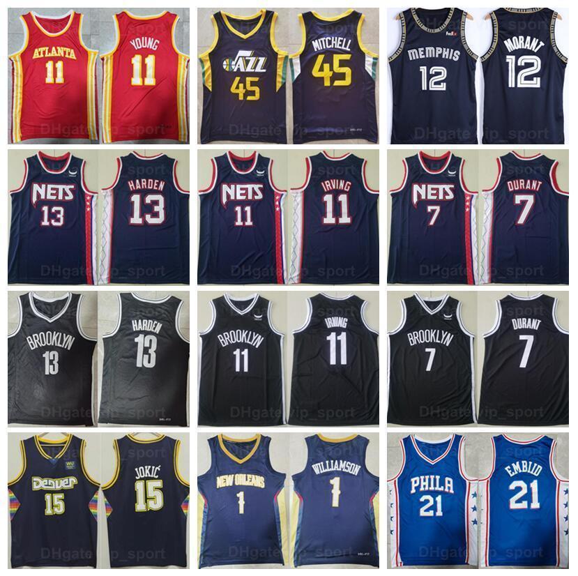 

Men 75th Anniversary Diamond Basketball Ja Morant Jersey 12 Nikola 15 Donovan Mitchell 45 James Harden 13 Kyrie Irving 11 Kevin Durant 7, 75th 12