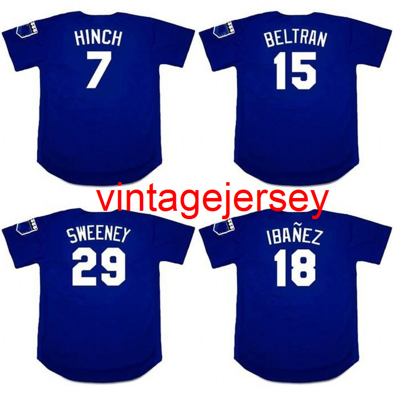 

7 A.J. HINCH 15 CARLOS BELTRAN 29 MIKE SWEENEY 18 MIKE SWEENEY baseball Jersey 2002