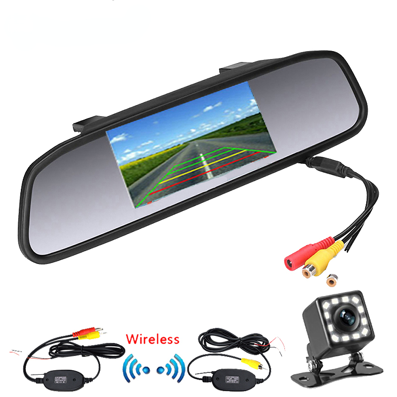 4.3 '' '' '' 'Motage de rétroviseur de voiture Monitor arrière View Camera Tft-LCD 2 Vidéo pour le véhicule Vision nocturne à LED étanche