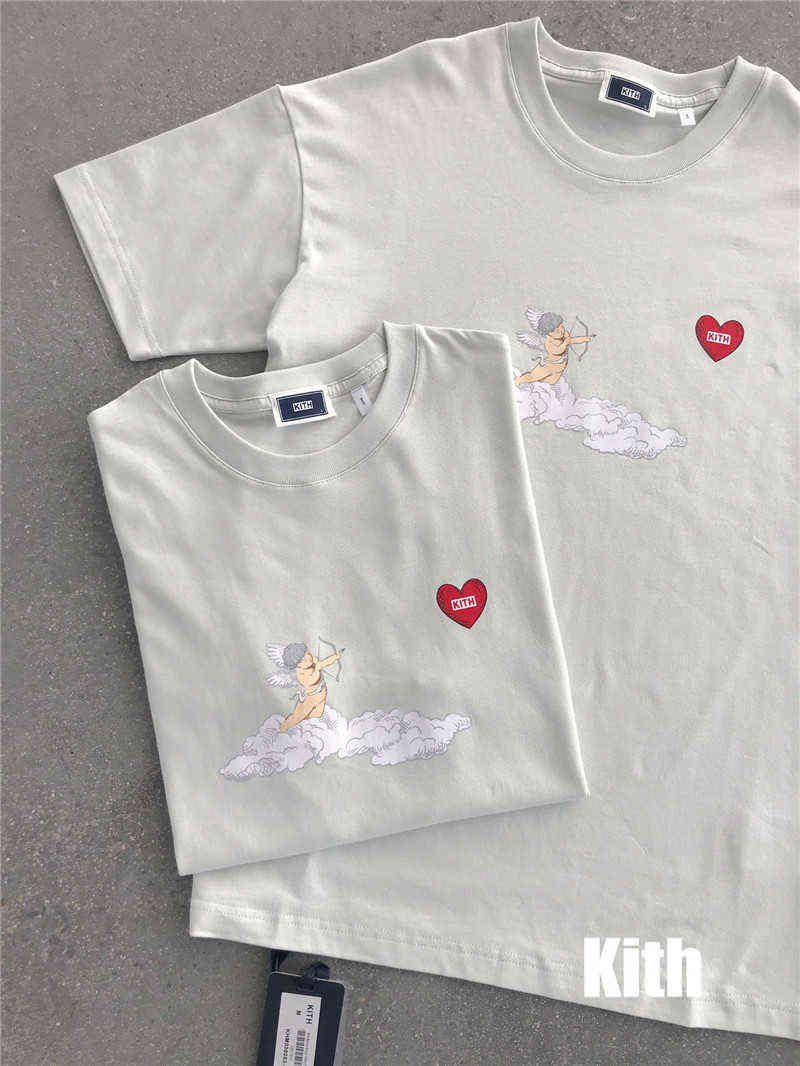 

Kith Cupid T-shirt Men Women 11 High Quality Cupids Heart Kith Tee Heavy Fabric Short Sleeve Inside Tag Label