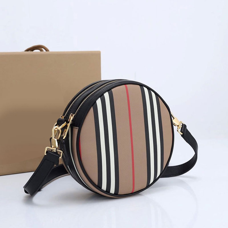 

Round Crossbody Bag Messenger Handbag Purse Canvas Leather Zipper Wallet Detachable Adjustable Shoulder Strap 2 Inner Compartments 2 Inboard Detents