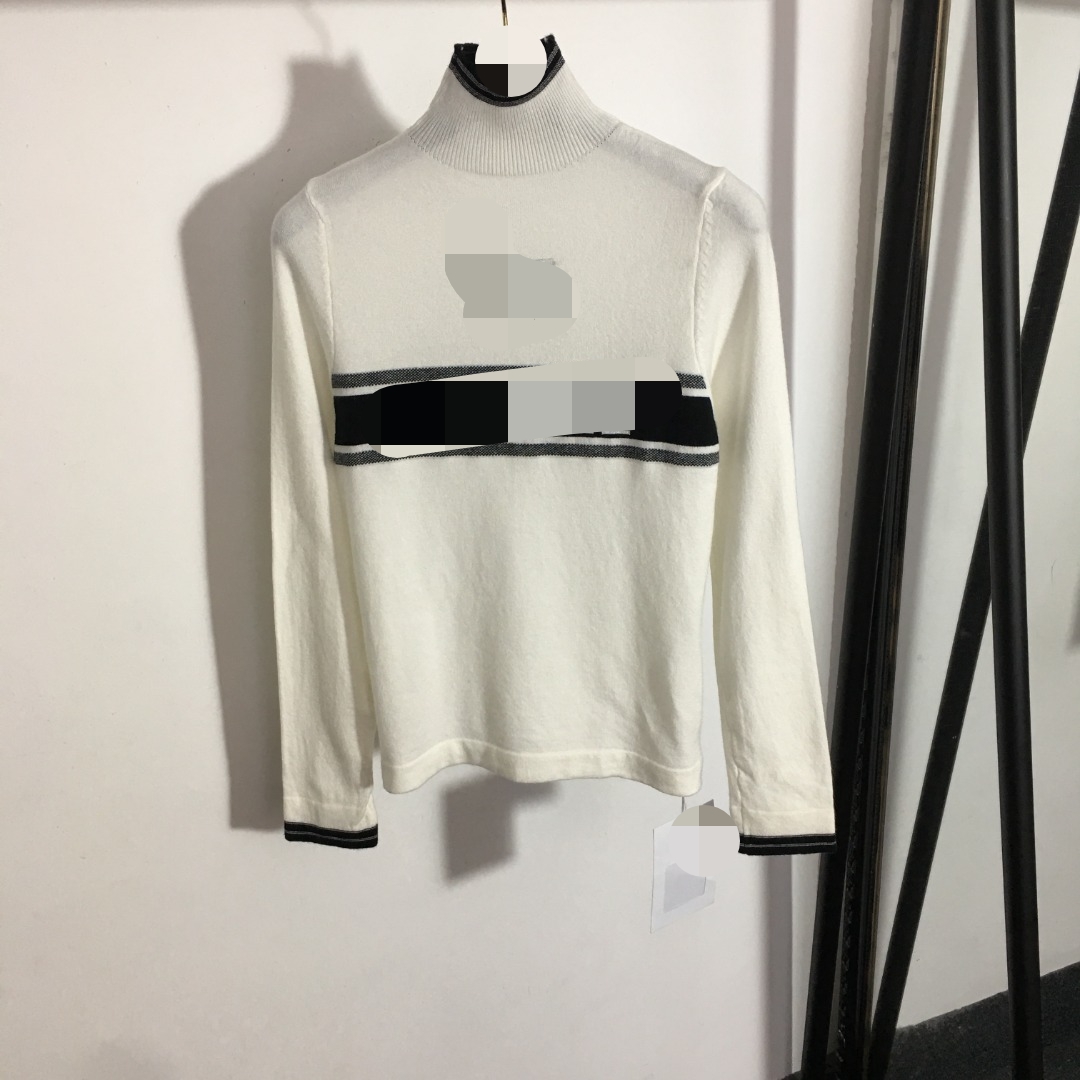 

701 2022 Milan Runway Autumn Summer Brand Same Style Sweater Long Sleeve Crew Neck Striped Pullover Yellow Gray White High Quality Womens yl