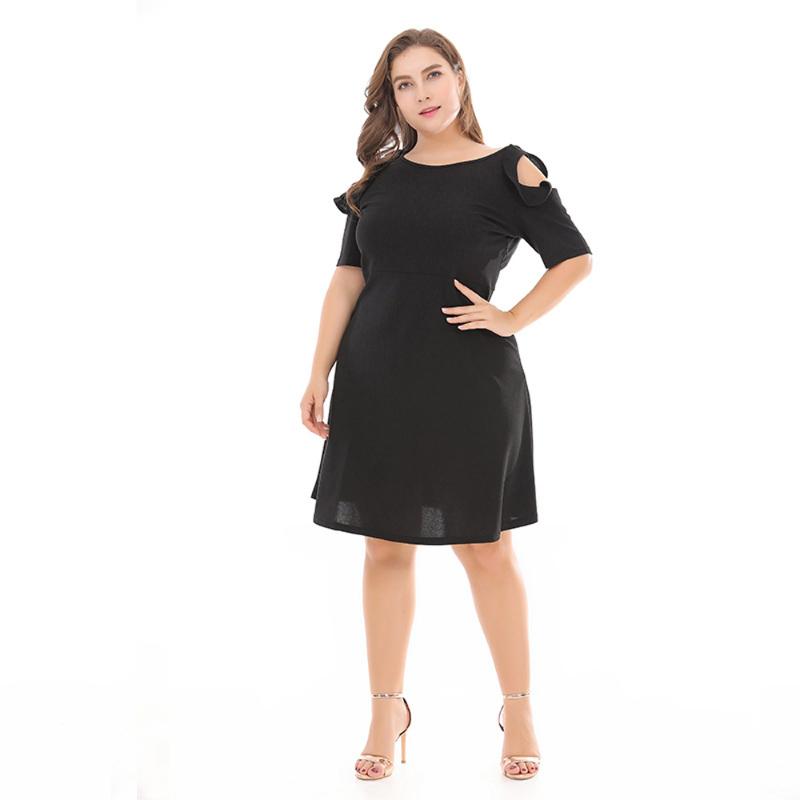 

Plus Size Dresses Large Sundresses For Women Summer European Clothes Knee Length Mid Skirt Black Red Oversized Fat Sexy Party Loose Fit Dres