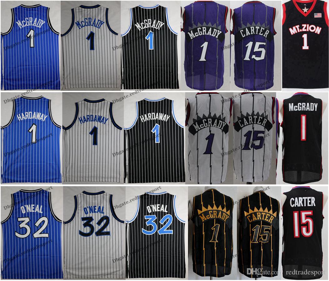 

NCAA Vintage Shaq Shaquille O'Neal 32 Penny Hardaway 1 T-Mac Tracy McGrady Vince Carter 15 Basketball Jerseys, Mshu