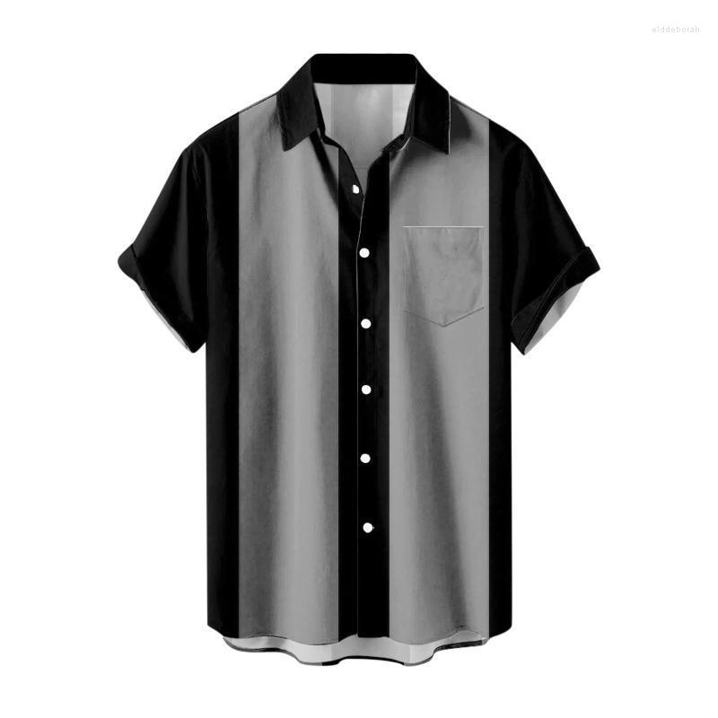 

Men's Casual Shirts For Men Cotton Long Sleeve Male Summer PrintSummer Shirt Short Turn Down Collar ShirtMen's Eldd22, Black